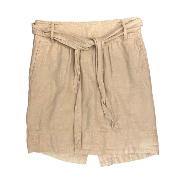 Banana Republic Linen Blend Tie Front Skirt Size 2 - Picture 1 of 9